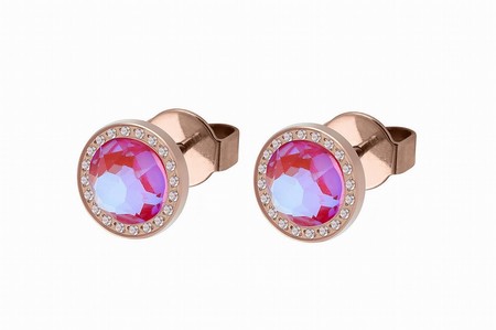 Qudo Rose Gold Earrings Canino Deluxe 10.5mm - Lotus Pink Delite